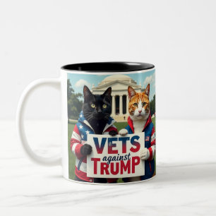 Veterans Against Trump Cat Two-Tone Coffee Mug