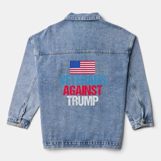 Veterans Against Trump Denim Jacket (Back)