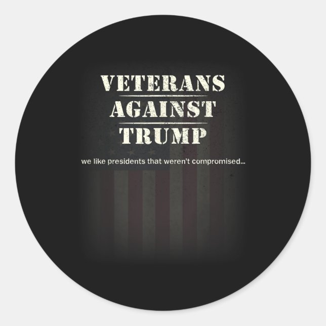 Veterans Against Trump - Protest  Classic Round Sticker (Front)