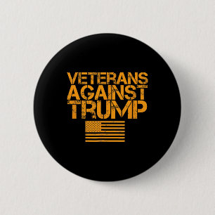 Veterans Against Trump Vintage Patriotic Flag Prot 6 Cm Round Badge