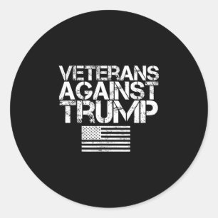 Veterans Against Trump Vintage Patriotic Flag Prot Classic Round Sticker