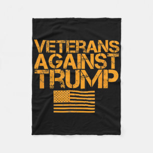 Veterans Against Trump Vintage Patriotic Flag Prot Fleece Blanket