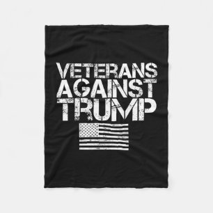 Veterans Against Trump Vintage Patriotic Flag Prot Fleece Blanket