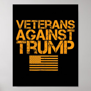Veterans Against Trump Vintage Patriotic Flag Prot Poster