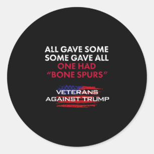 Veterans Anti-trump Draft Dodger Bone Spurs For Ve Classic Round Sticker