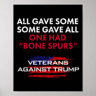 Veterans Anti-trump Draft Dodger Bone Spurs For Ve Poster