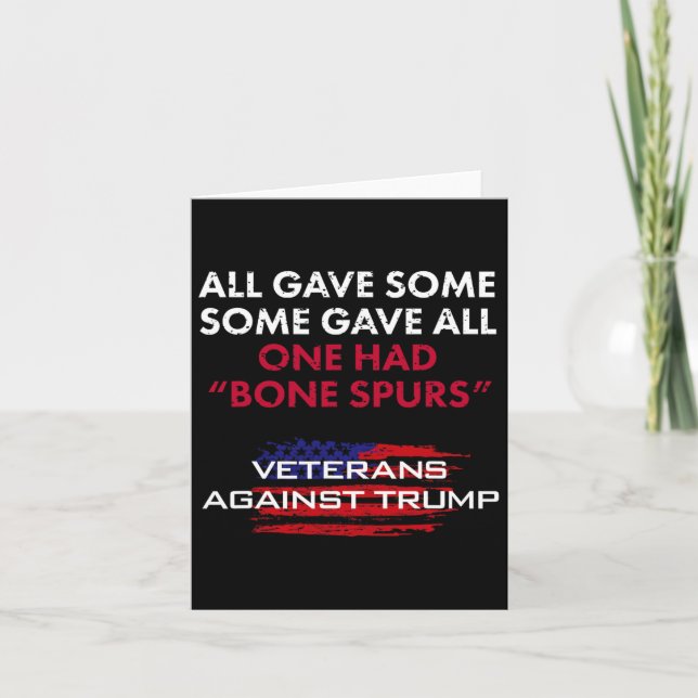 Veterans Anti-trump Draught Dodger Bone Spurs For  Card (Front)