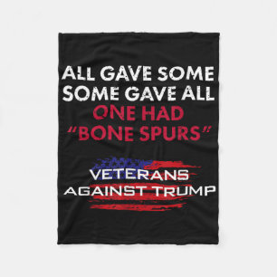 Veterans Anti-trump Draught Dodger Bone Spurs For  Fleece Blanket