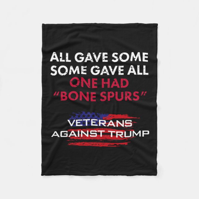 Veterans Anti-trump Draught Dodger Bone Spurs For  Fleece Blanket (Front)