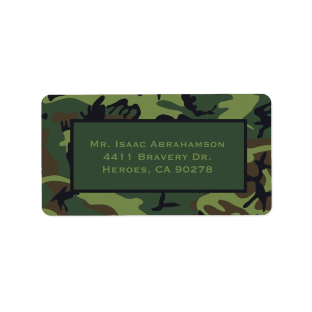 Veterans Army Military Return Address Label (Front)