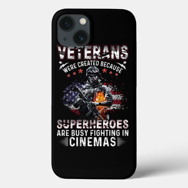 Veterans Because Superheroes Busy in Cinemas Case-Mate iPhone Case (Back)