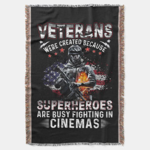 Veterans Because Superheroes Busy in Cinemas Throw Blanket