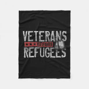 Veterans Before Refugees Memorial Day Never Fleece Blanket