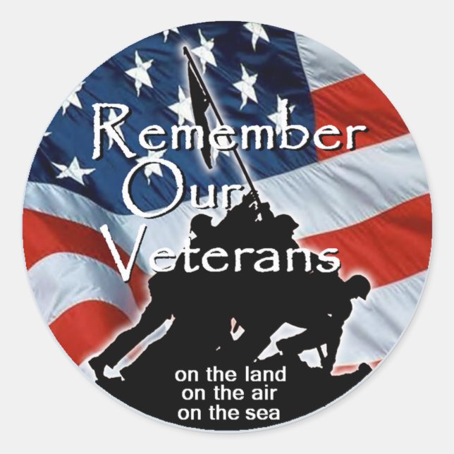 VETERANS CLASSIC ROUND STICKER (Front)