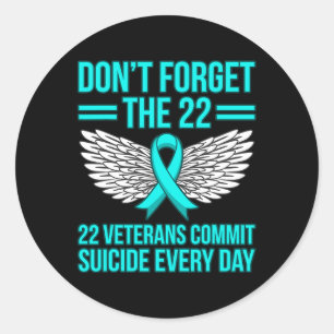 Veterans Commit Suicide Ptsd Awareness Ribbon Grap Classic Round Sticker