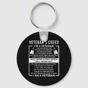 Veteran's Creed Patriot War Usa Oath Grandpa Key Ring