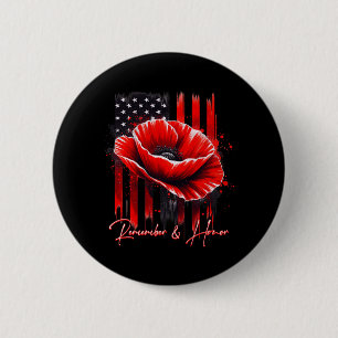 Veterans Day 2025 USA Memorial Day Red Poppy 6 Cm Round Badge