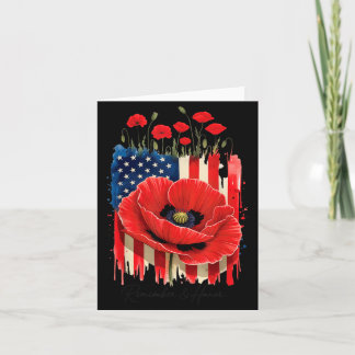 Veterans Day 2026 USA Memorial Day Red Poppy Card