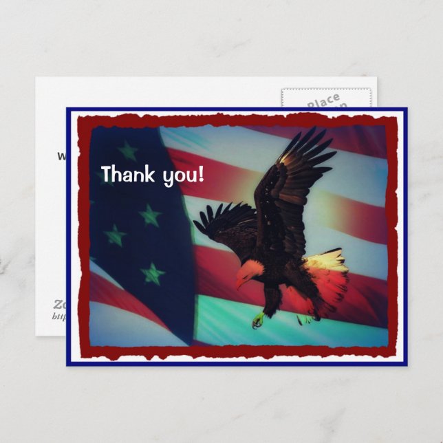 Veterans Day American Flag and Eagle Postcard (Front/Back)