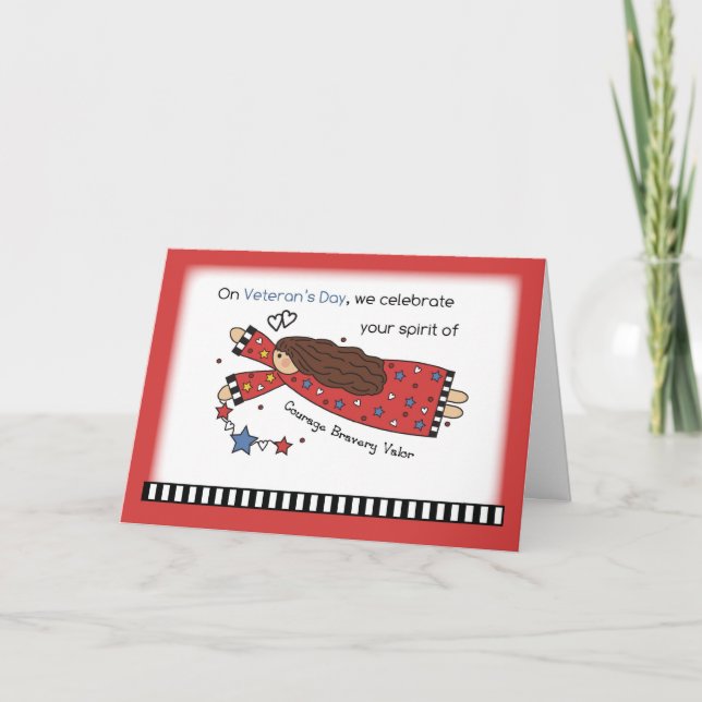 Veteran's Day Angel Thank You Card (Front)