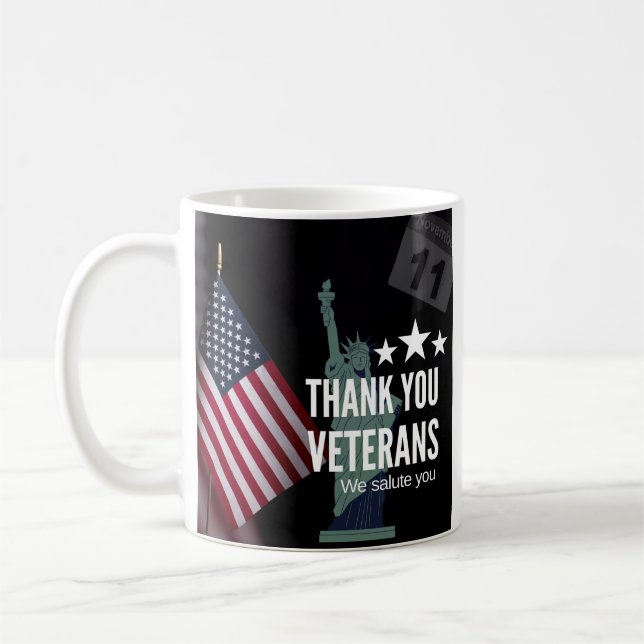 veterans day appreciation - thank you veterans  coffee mug (Left)