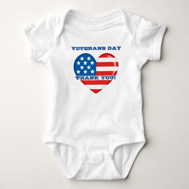 Veterans Day Baby Jersey Bodysuit (Front)