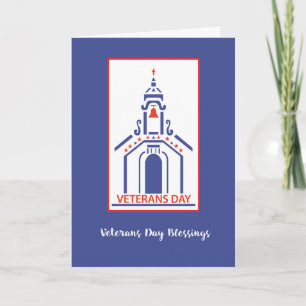 Veterans Day Blessings Religious Chapel Church Card
