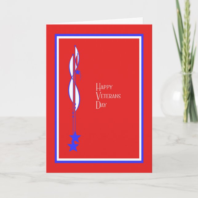 Veterans Day Card Red, White and Blue (Front)