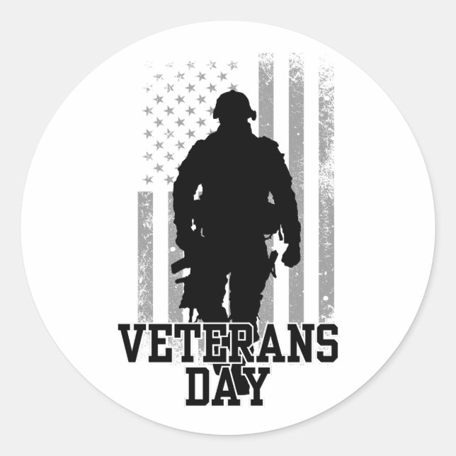 Veterans Day Classic Round Sticker (Front)