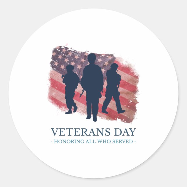 Veterans Day Classic Round Sticker (Front)