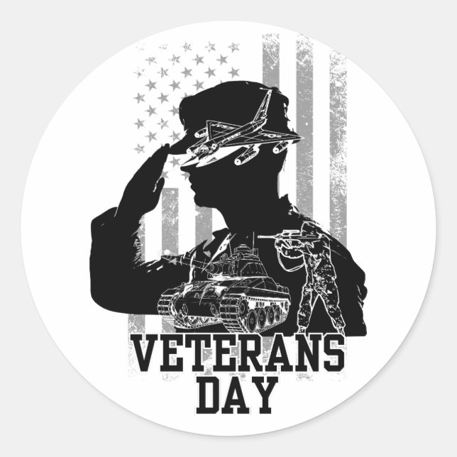 Veterans Day Classic Round Sticker (Front)