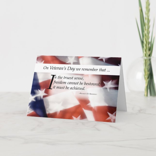 Veteran's Day Flag Thank You Card (Front)