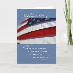 Veteran's Day Flag Thank You Card