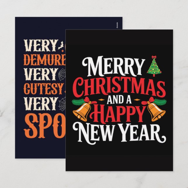 Veterans Day, Halloween, and Christmas 2025  Holiday Postcard (Front/Back)