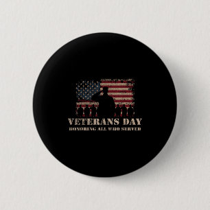 Veterans Day Honoring All Who Served Patriotic Fla 6 Cm Round Badge