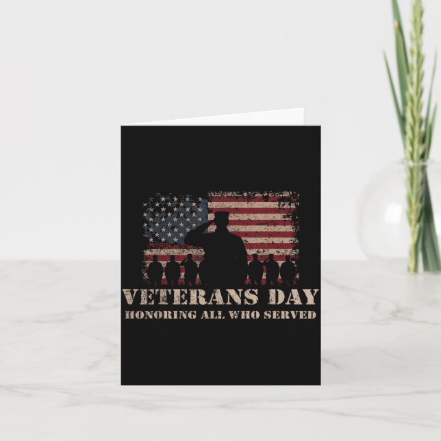 Veterans Day Honoring All Who Served Patriotic Fla Card (Front)