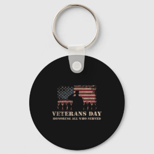 Veterans Day Honoring All Who Served Patriotic Fla Key Ring