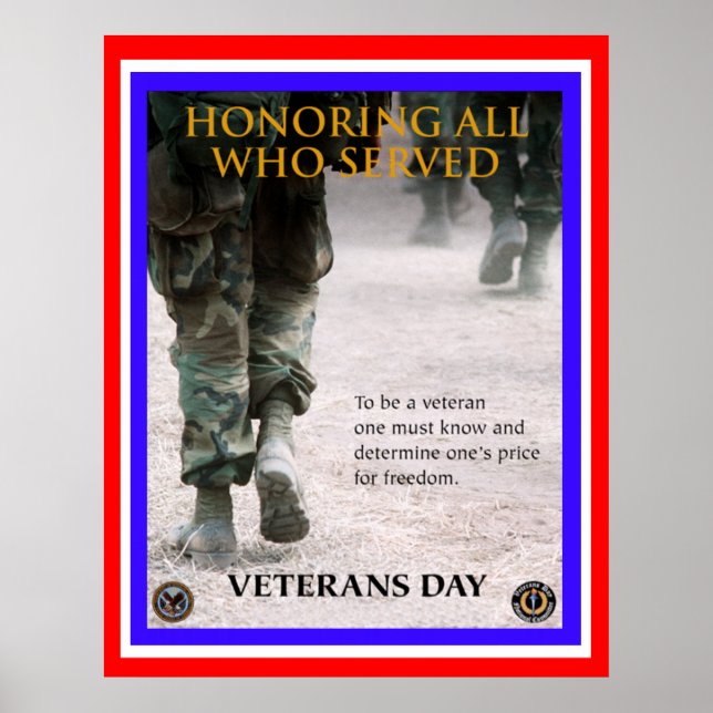 veterans day honour poster from 8.99 (Front)