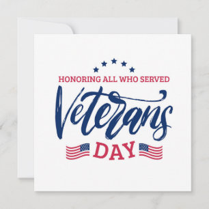 Veterans Day - Honouring all who served  Invitation