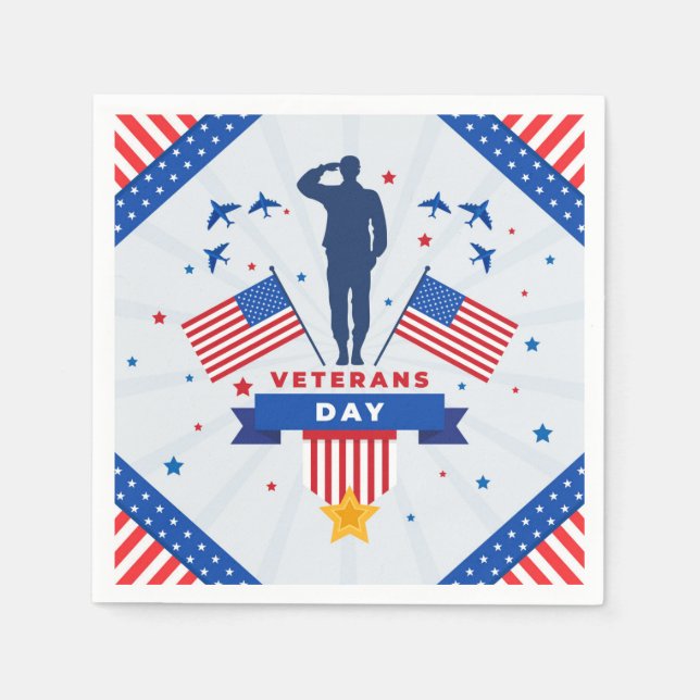 Veterans Day - Honouring all who served  Napkin (Front)