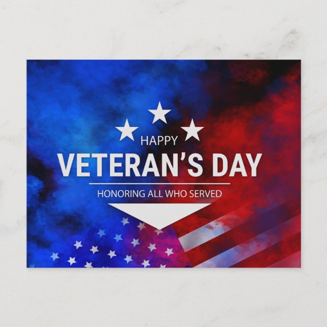 Veterans Day - Honouring all who served  Postcard (Front)