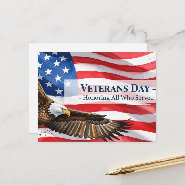 Veterans Day - Honouring all who served Postcard (Front/Back In Situ)