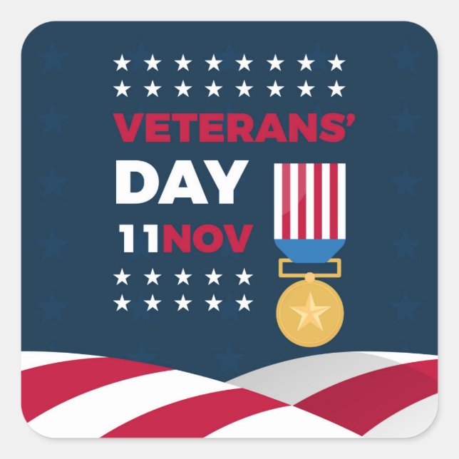 Veterans Day - Honouring all who served  Square Sticker (Front)