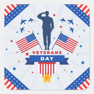 Veterans Day - Honouring all who served  Square Sticker