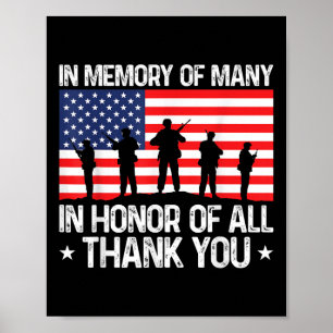 Veterans Day In Honour Of All Veteran Memorial Day Poster