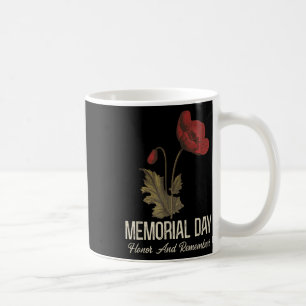 Veterans Day Lest We Forget Red Poppy Flower Usa Coffee Mug
