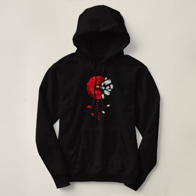 Veterans Day Lest We Forget Red Poppy Flower USA M Hoodie (Design Front)