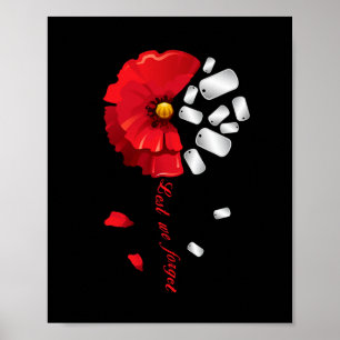 Veterans Day Lest We Forget Red Poppy Flower Usa M Poster