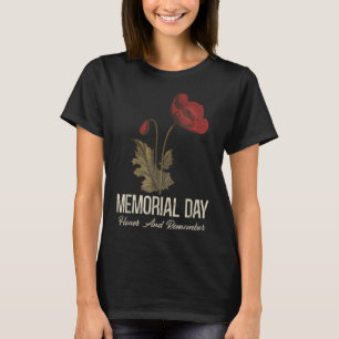 Veterans Day Lest We Forget Red Poppy Flower Usa T-Shirt