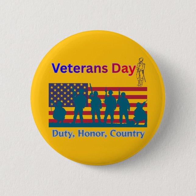 Veterans Day orange 6 Cm Round Badge (Front)